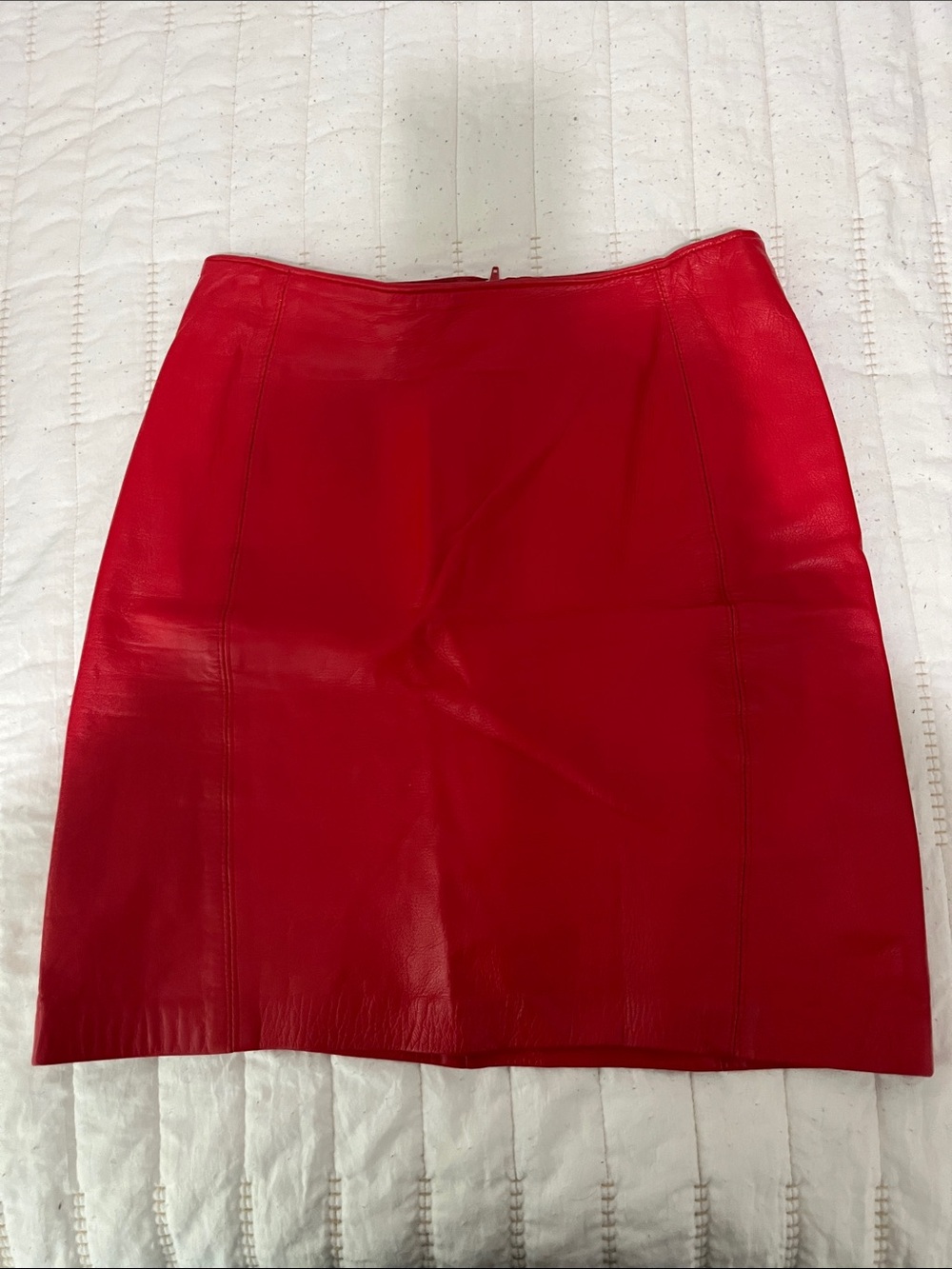 Red Leather Mini Skirt - Vintage Women's Skirt
